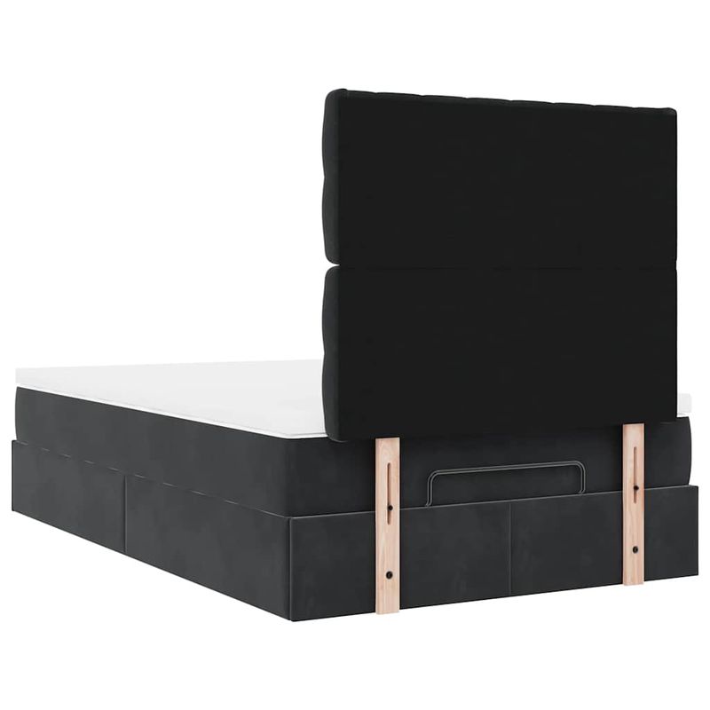 Casa si Gradina - Mobilier - Paturi si accesorii - Paturi - Cadru de pat otoman cu saltele, catifea neagra 120x190cm - Infinity.ro