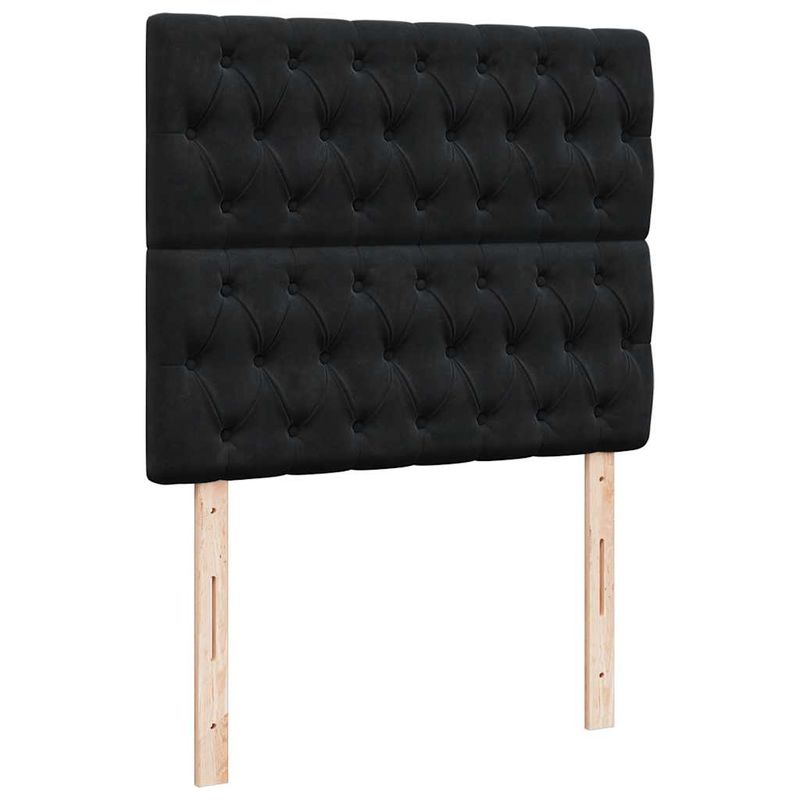 Casa si Gradina - Mobilier - Paturi si accesorii - Paturi - Cadru de pat otoman cu saltele, catifea neagra 120x190cm - Infinity.ro