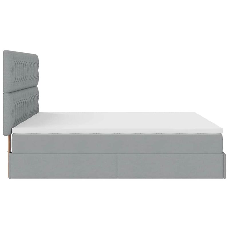 Casa si Gradina - Mobilier - Paturi si accesorii - Paturi - Cadru de pat otoman cu saltele Gri deschis 160x200cm Material - Infinity.ro