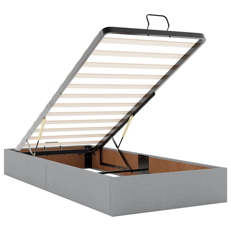 Casa si Gradina - Mobilier - Paturi si accesorii - Paturi - Cadru de pat otoman cu saltele Gri deschis 160x200cm Material - Infinity.ro