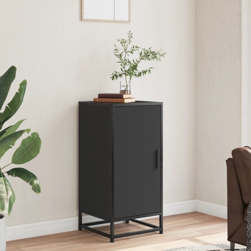 Casa si Gradina - Mobilier - Comode si corpuri - Comode - Dulap, negru, 35,5x35x76 cm, lemn prelucrat si metal - Infinity.ro