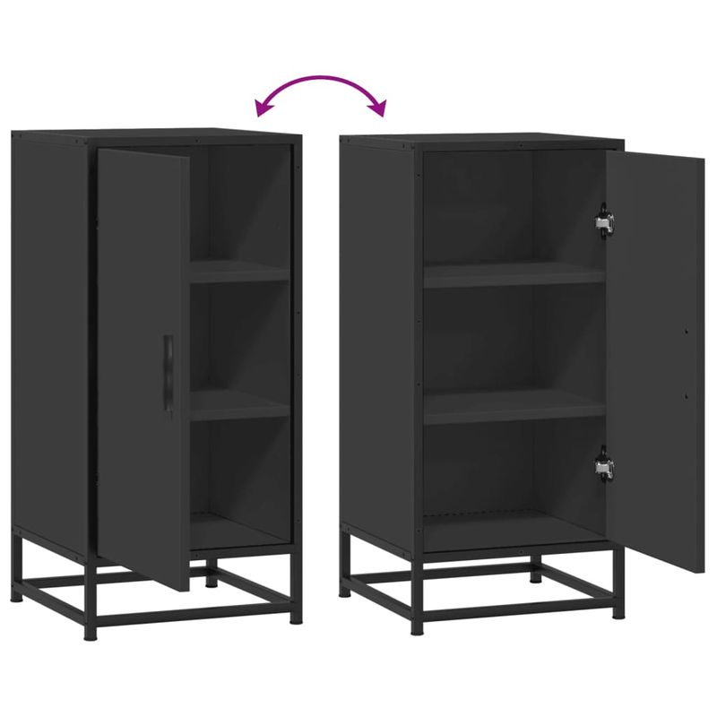 Casa si Gradina - Mobilier - Comode si corpuri - Comode - Dulap, negru, 35,5x35x76 cm, lemn prelucrat si metal - Infinity.ro