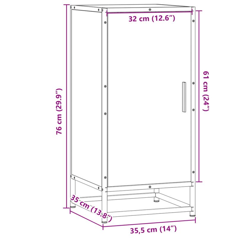 Casa si Gradina - Mobilier - Comode si corpuri - Comode - Dulap, negru, 35,5x35x76 cm, lemn prelucrat si metal - Infinity.ro