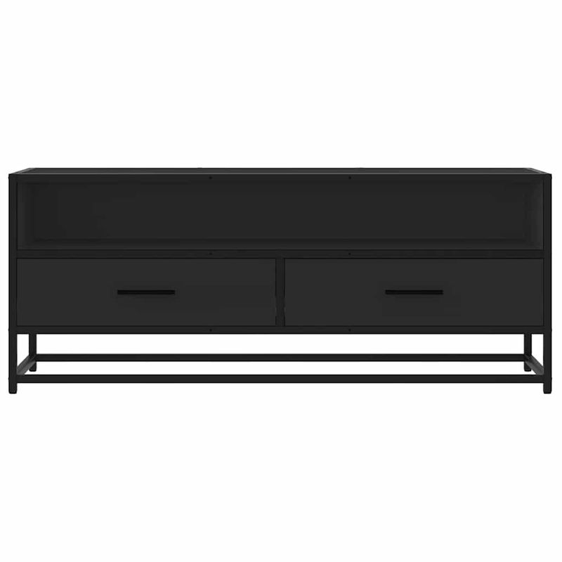 Casa si Gradina - Mobilier - Comode si corpuri - Comode - Dulap TV, negru, 100x34,5x40 cm, lemn prelucrat si metal - Infinity.ro