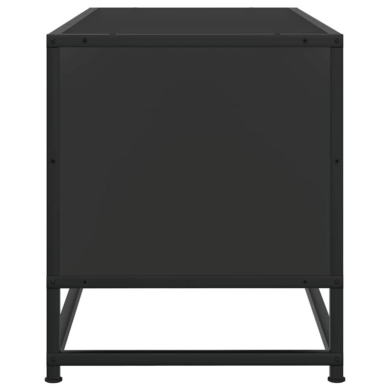 Casa si Gradina - Mobilier - Comode si corpuri - Comode - Dulap TV, negru, 100x34,5x40 cm, lemn prelucrat si metal - Infinity.ro