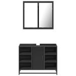 Casa si Gradina - Mobilier - Seturi de mobilier - Seturi baie - Set mobilier de baie, 2 piese, negru, lemn compozit - Infinity.ro
