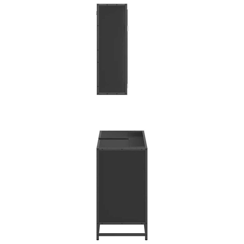 Casa si Gradina - Mobilier - Seturi de mobilier - Seturi baie - Set mobilier de baie, 2 piese, negru, lemn compozit - Infinity.ro