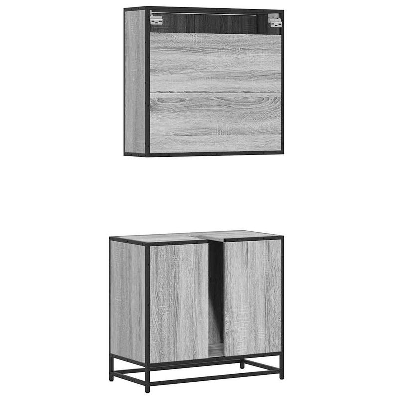 Casa si Gradina - Mobilier - Seturi de mobilier - Seturi baie - Set mobilier de baie, 2 piese, gri sonoma, lemn prelucrat - Infinity.ro