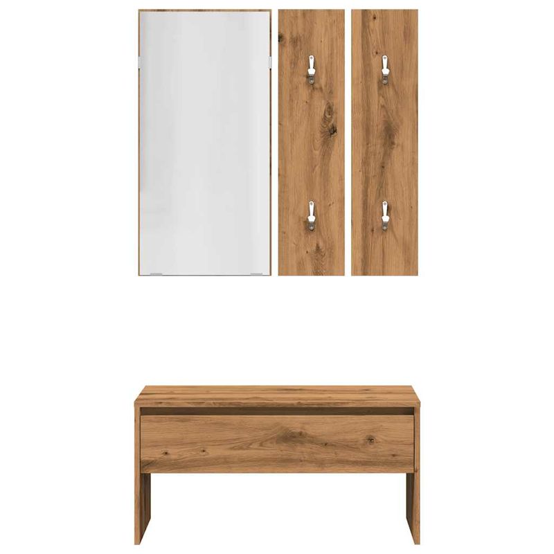 Casa si Gradina - Mobilier - Organizare si depozitare - Bancute - Set de mobilier pentru hol din lemn de stejar artizanal, - Infinity.ro