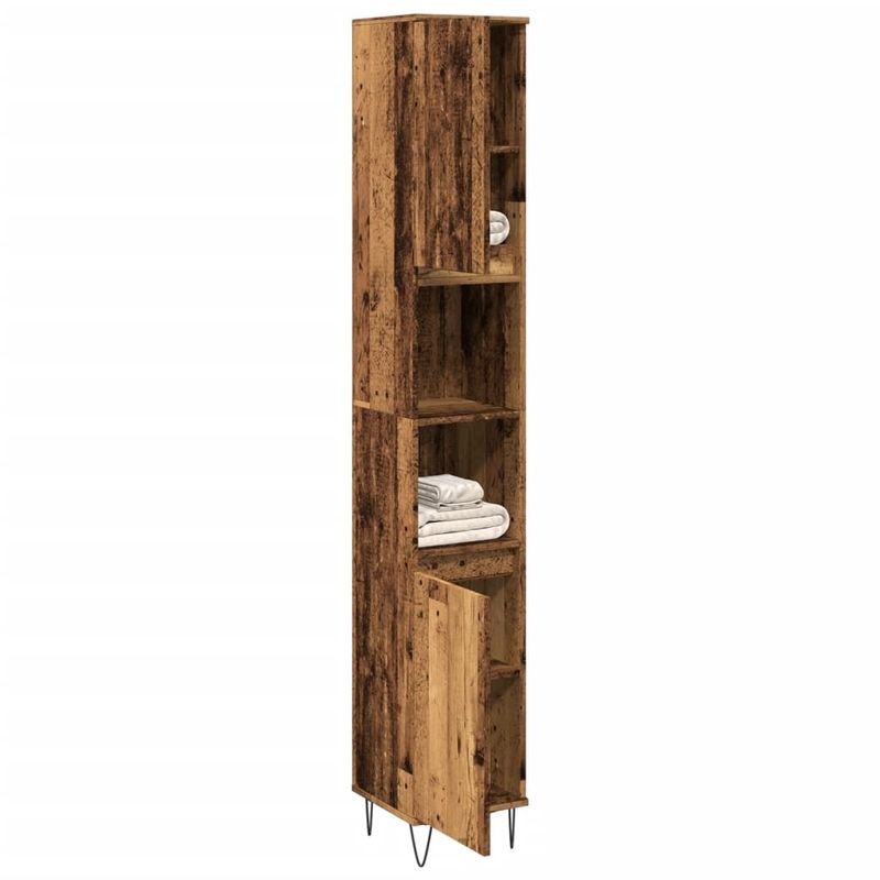 Casa si Gradina - Mobilier - Mobilier baie - Comode baie - Dulap de baie, lemn vechi, 30x30x190 cm, lemn prelucrat - Infinity.ro