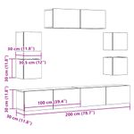 Casa si Gradina - Mobilier - Seturi de mobilier - Seturi living - Set dulap TV 7 piese montat pe perete Stejar artizanal - Infinity.ro