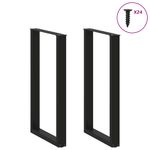 Casa si Gradina - Mobilier - Feronerie si accesorii mobila - Picioare pentru masuta de cafea in forma de U 2 buc Negru Otel - Infinity.ro