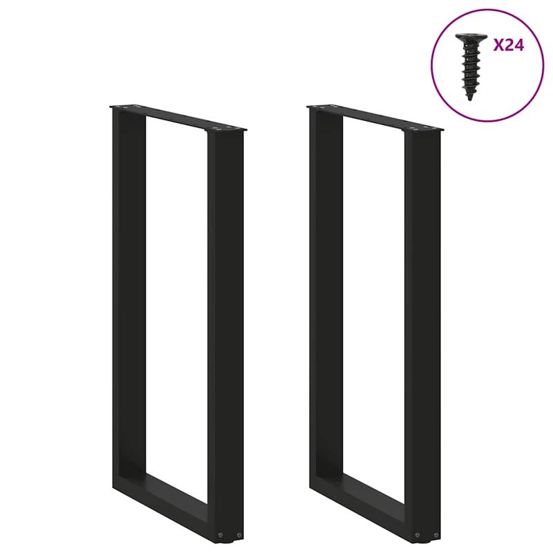 Casa si Gradina - Mobilier - Feronerie si accesorii mobila - Picioare pentru masuta de cafea in forma de U 2 buc Negru Otel - Infinity.ro