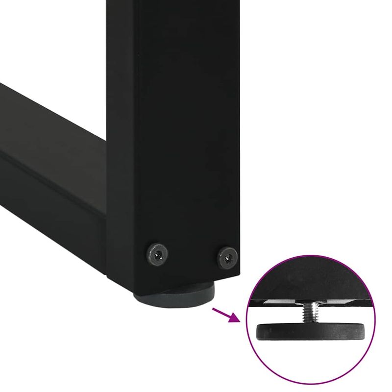 Casa si Gradina - Mobilier - Feronerie si accesorii mobila - Picioare pentru masuta de cafea in forma de U 2 buc Negru Otel - Infinity.ro