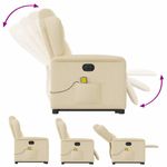 Ingrijire personala si Cosmetice - Sanatate si wellness - Articole wellness - Fotolii de masaj - Fotoliu electric de masaj rabatabil cu ridicare, crem, textil - Infinity.ro