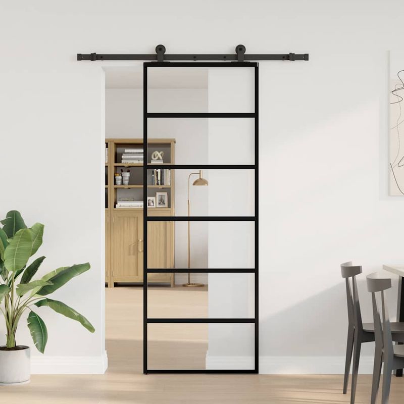Casa si Gradina - Constructii - Usi interior, exterior si garaj - Usi interior - Usa glisanta cu set feronerie, 76x205 cm, sticla ESG/aluminiu - Infinity.ro