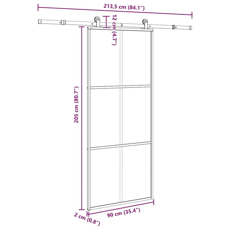 Casa si Gradina - Constructii - Usi interior, exterior si garaj - Usi interior - Usa glisanta cu set feronerie, 90x205 cm, sticla ESG/aluminiu - Infinity.ro