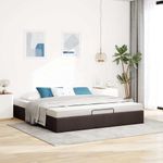 Casa si Gradina - Mobilier - Paturi si accesorii - Paturi - Cadru pat otoman fara saltea tesatura maro inchis 200x200 cm - Infinity.ro
