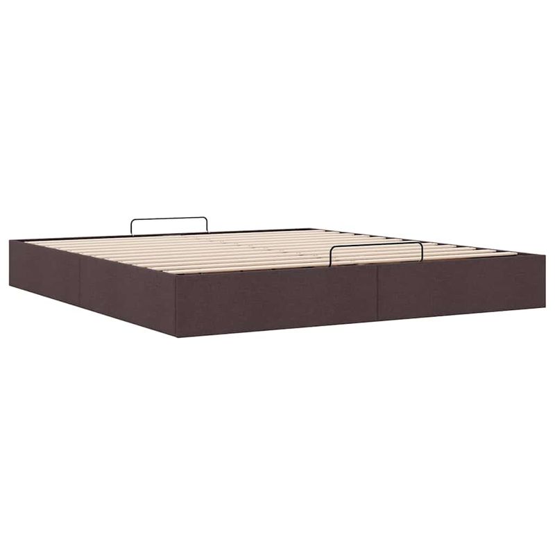 Casa si Gradina - Mobilier - Paturi si accesorii - Paturi - Cadru pat otoman fara saltea tesatura maro inchis 200x200 cm - Infinity.ro