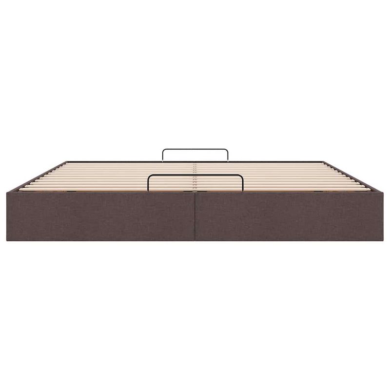 Casa si Gradina - Mobilier - Paturi si accesorii - Paturi - Cadru pat otoman fara saltea tesatura maro inchis 200x200 cm - Infinity.ro