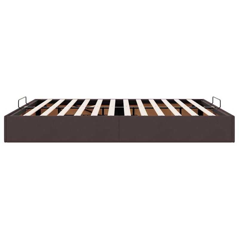 Casa si Gradina - Mobilier - Paturi si accesorii - Paturi - Cadru pat otoman fara saltea tesatura maro inchis 200x200 cm - Infinity.ro