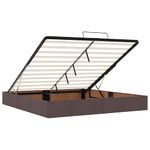 Casa si Gradina - Mobilier - Paturi si accesorii - Paturi - Cadru pat otoman fara saltea tesatura maro inchis 200x200 cm - Infinity.ro