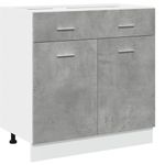 Casa si Gradina - Mobilier - Comode si corpuri - Corpuri bucatarie - Dulap inferior cu sertar, gri beton, 80 x 46 x 81,5 cm, PAL - Infinity.ro
