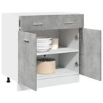Casa si Gradina - Mobilier - Comode si corpuri - Corpuri bucatarie - Dulap inferior cu sertar, gri beton, 80 x 46 x 81,5 cm, PAL - Infinity.ro