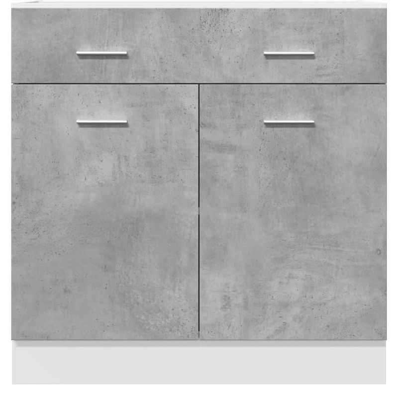 Casa si Gradina - Mobilier - Comode si corpuri - Corpuri bucatarie - Dulap inferior cu sertar, gri beton, 80 x 46 x 81,5 cm, PAL - Infinity.ro