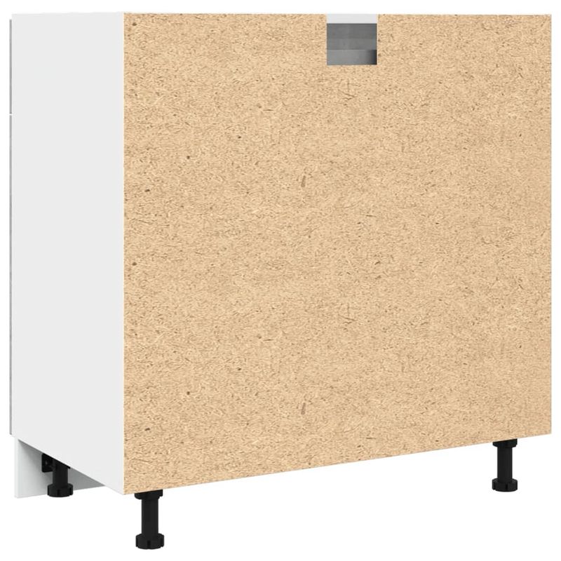 Casa si Gradina - Mobilier - Comode si corpuri - Corpuri bucatarie - Dulap inferior cu sertar, gri beton, 80 x 46 x 81,5 cm, PAL - Infinity.ro