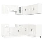 Casa si Gradina - Mobilier - Comode si corpuri - Corpuri bucatarie - Set dulap de bucatarie 11 piese „Kalmar” alb lucios Lemn - Infinity.ro