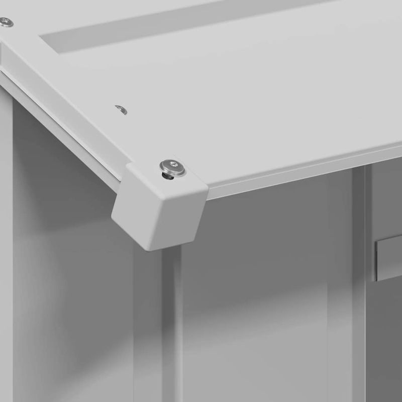 Petshop - Accesorii petshop - Culcusuri si custi - Custi interior si exterior - Casa pentru caini cu acoperis 85x107x81 cm otel galvanizat, gri - Infinity.ro