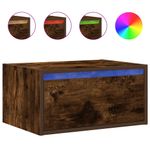 Casa si Gradina - Mobilier - Comode si corpuri - Noptiere - Noptiera montata pe perete cu lumini LED, stejar fumuriu - Infinity.ro