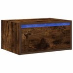Casa si Gradina - Mobilier - Comode si corpuri - Noptiere - Noptiera montata pe perete cu lumini LED, stejar fumuriu - Infinity.ro