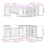 Casa si Gradina - Mobilier - Comode si corpuri - Corpuri bucatarie - Set dulap de bucatarie 11 piese „Kalmar” alb lucios Lemn - Infinity.ro