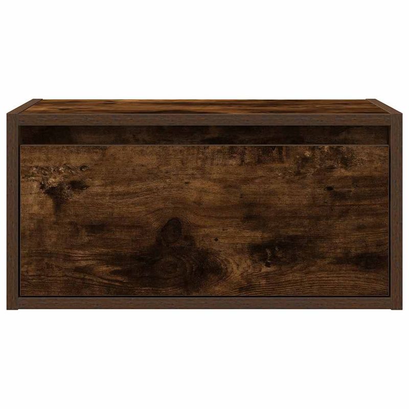 Casa si Gradina - Mobilier - Comode si corpuri - Noptiere - Noptiera montata pe perete cu lumini LED, stejar fumuriu - Infinity.ro