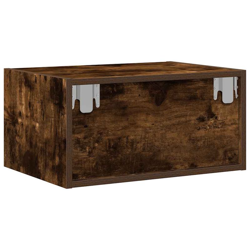Casa si Gradina - Mobilier - Comode si corpuri - Noptiere - Noptiera montata pe perete cu lumini LED, stejar fumuriu - Infinity.ro