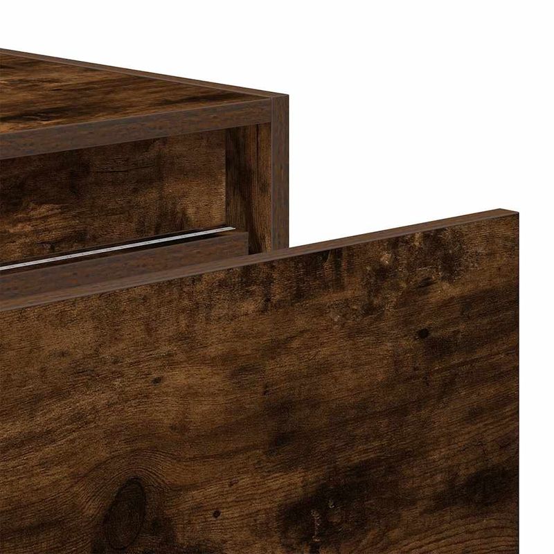 Casa si Gradina - Mobilier - Comode si corpuri - Noptiere - Noptiera montata pe perete cu lumini LED, stejar fumuriu - Infinity.ro