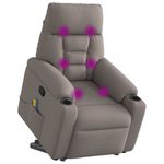 Ingrijire personala si Cosmetice - Sanatate si wellness - Articole wellness - Fotolii de masaj - Fotoliu rabatabil de masaj cu ridicare, gri taupe, textil - Infinity.ro