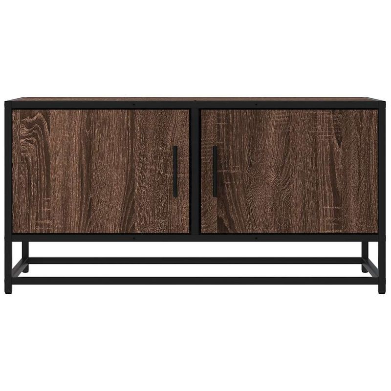Casa si Gradina - Mobilier - Comode si corpuri - Comode - Dulap TV, stejar maro, 80x34,5x40 cm, lemn prelucrat si metal - Infinity.ro