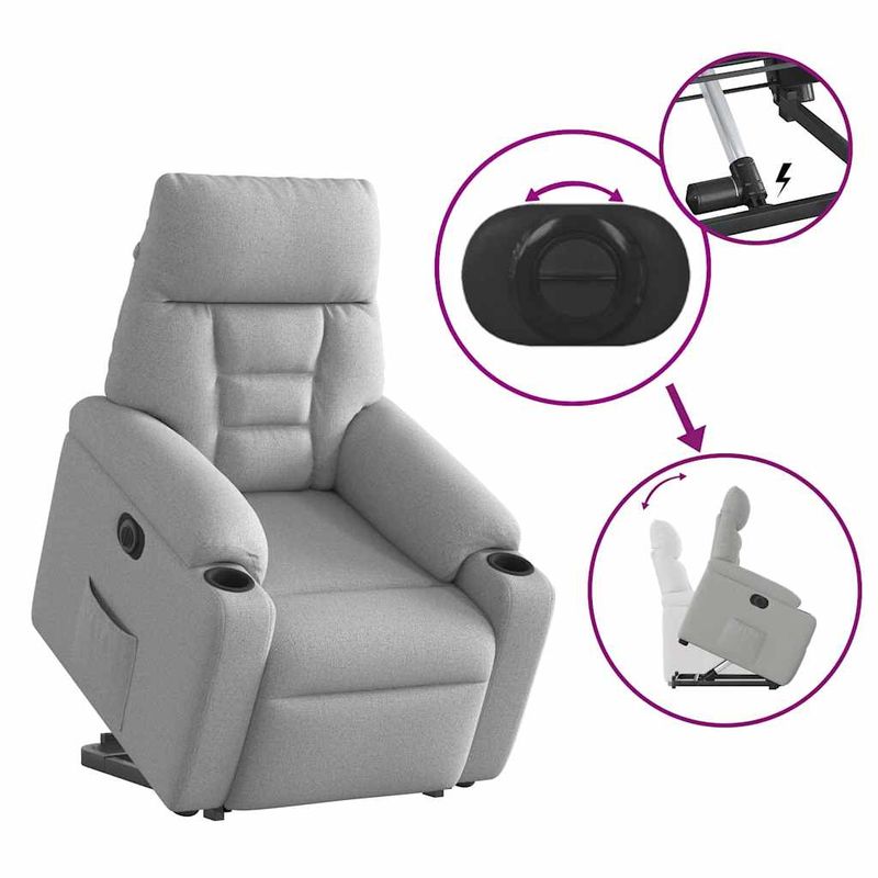 Casa si Gradina - Mobilier - Scaune si fotolii - Fotolii - Fotoliu reclinabil electric, tesatura gri nor - Infinity.ro