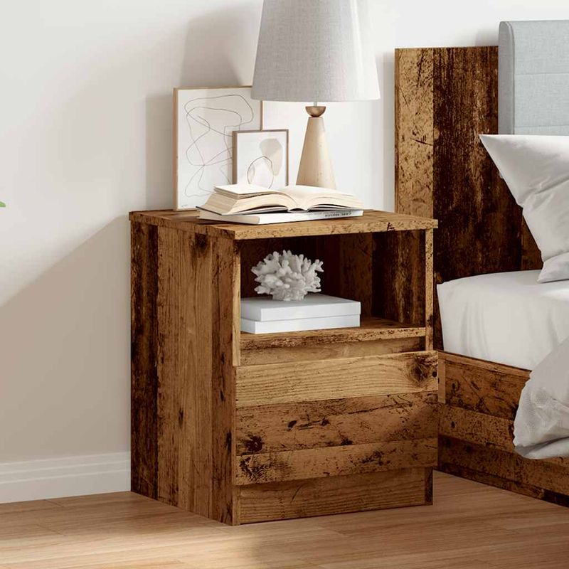 Casa si Gradina - Mobilier - Comode si corpuri - Noptiere - Noptiera, lemn vechi, 40x40x50 cm, lemn prelucrat - Infinity.ro