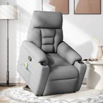 Ingrijire personala si Cosmetice - Sanatate si wellness - Articole wellness - Fotolii de masaj - Fotoliu de masaj rabatabil cu ridicare, gri deschis, textil - Infinity.ro