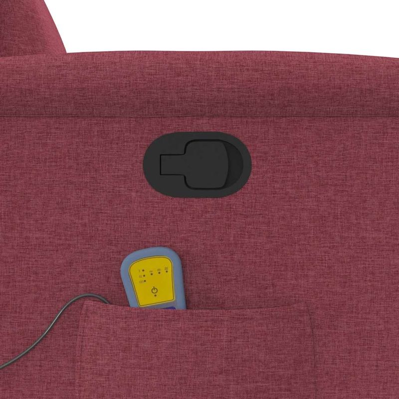 Ingrijire personala si Cosmetice - Sanatate si wellness - Articole wellness - Fotolii de masaj - Fotoliu rabatabil de masaj cu ridicare, rosu vin, textil - Infinity.ro