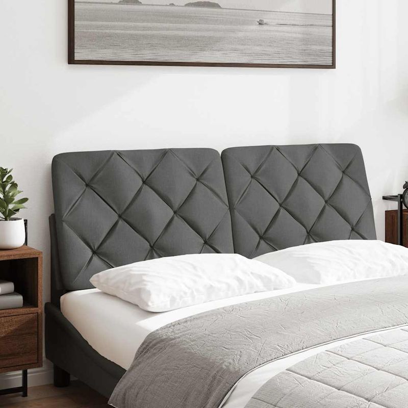 Casa si Gradina - Mobilier - Paturi si accesorii - Accesorii paturi - Tablie  cu design de blocuri de diamante gri inchis 80 cm catifea - Infinity.ro