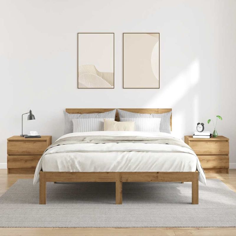 Casa si Gradina - Mobilier - Comode si corpuri - Noptiere - Noptiere 2 buc. stejar artizanal, 50x40x43.5 cm, lemn prelucrat - Infinity.ro