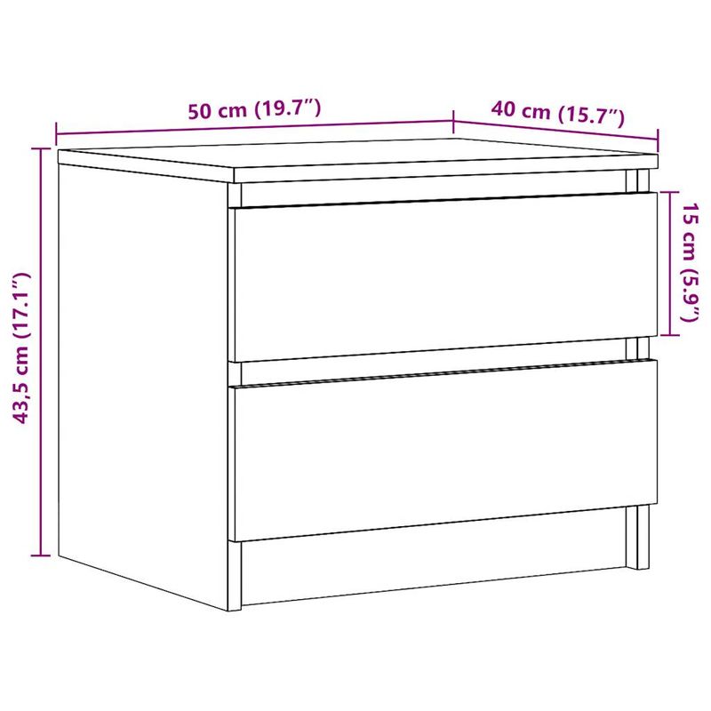 Casa si Gradina - Mobilier - Comode si corpuri - Noptiere - Noptiere 2 buc. stejar artizanal, 50x40x43.5 cm, lemn prelucrat - Infinity.ro