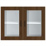 Casa si Gradina - Mobilier - Comode si corpuri - Corpuri bucatarie - Dulap de bucatarie cu usa din sticla din stejar maro „Porto”., mărime 80x31x60 cm, model 1x dulap de perete din sticlă (2 uși) - Infinity.ro