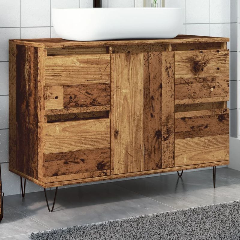 Casa si Gradina - Mobilier - Mobilier baie - Comode baie - Dulap pentru baie, lemn vechi, 80x33x60 cm, lemn prelucrat - Infinity.ro
