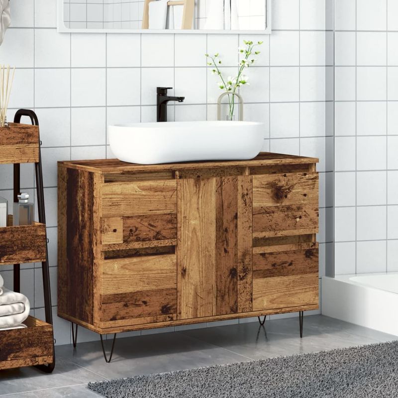 Casa si Gradina - Mobilier - Mobilier baie - Comode baie - Dulap pentru baie, lemn vechi, 80x33x60 cm, lemn prelucrat - Infinity.ro